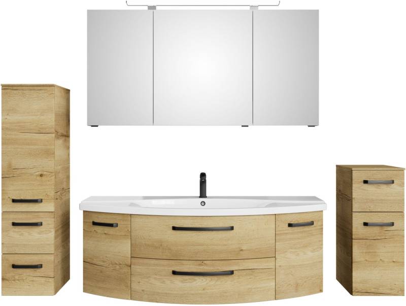 Saphir Badmöbel-Set Serie 4010 4-teilig Keramik-Waschtisch mit LED-Spiegelschrank, (Set), Badezimmer Set mit Unterschrank, Midischrank, inkl. Türdämpfer von Saphir