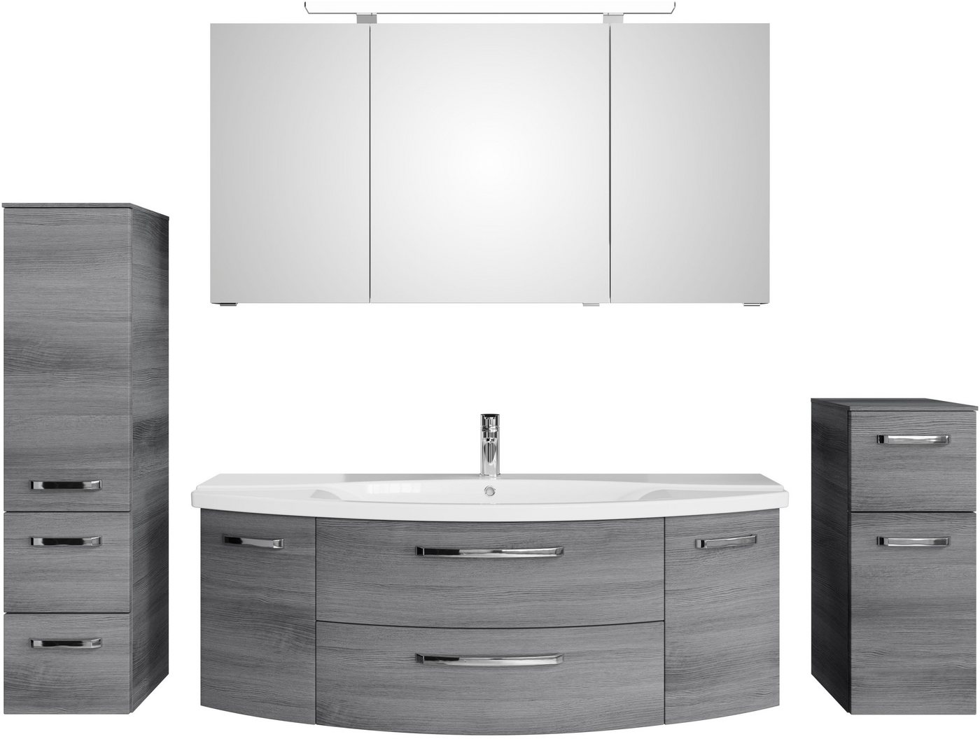 Saphir Badmöbel-Set Serie 4010 4-teilig Keramik-Waschtisch mit LED-Spiegelschrank, (Set), Badezimmer Set mit Unterschrank, Midischrank, inkl. Türdämpfer von Saphir