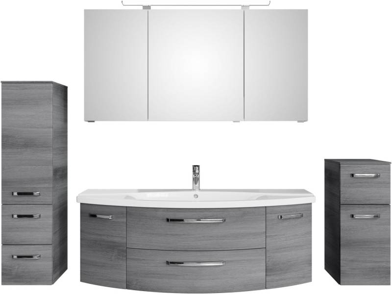 Saphir Badmöbel-Set Serie 4010 4-teilig Keramik-Waschtisch mit LED-Spiegelschrank, (Set), Badezimmer Set mit Unterschrank, Midischrank, inkl. Türdämpfer von Saphir
