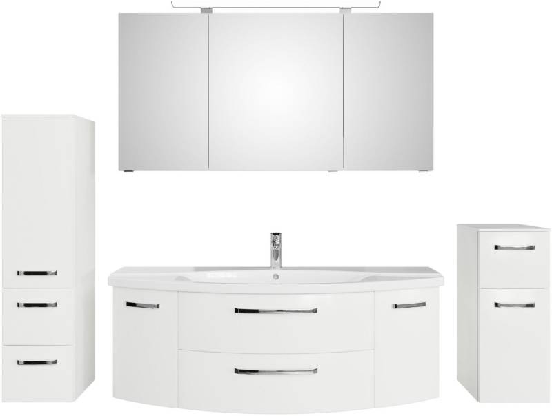 Saphir Badmöbel-Set Serie 4010 4-teilig Keramik-Waschtisch mit LED-Spiegelschrank, (Set), Badezimmer Set mit Unterschrank, Midischrank, inkl. Türdämpfer von Saphir
