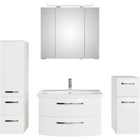 Saphir Badmöbel-Set "Serie 4010 4-teilig Keramik-Waschtisch mit LED-Spiegelschrank", (Set), Badezimmer Set mit Unterschrank, Midischrank, inkl. Türdämpfer von Saphir