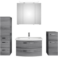 Saphir Badmöbel-Set "Serie 4010 4-teilig Keramik-Waschtisch mit LED-Spiegelschrank", (Set), Badezimmer Set mit Unterschrank, Midischrank, inkl. Türdämpfer von Saphir