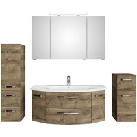 Saphir Badmöbel-Set "Serie 4010 4-teilig Keramik-Waschtisch mit LED-Spiegelschrank", (Set), Badezimmer Set mit Unterschrank, Midischrank, inkl. Türdämpfer von Saphir