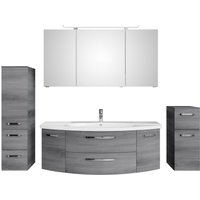 Saphir Badmöbel-Set "Serie 4010 4-teilig Keramik-Waschtisch mit LED-Spiegelschrank", (Set), Badezimmer Set mit Unterschrank, Midischrank, inkl. Türdämpfer von Saphir