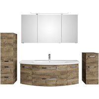 Saphir Badmöbel-Set "Serie 4010 4-teilig Keramik-Waschtisch mit LED-Spiegelschrank", (Set), Badezimmer Set mit Unterschrank, Midischrank, inkl. Türdämpfer von Saphir