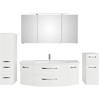 Saphir Badmöbel-Set "Serie 4010 4-teilig Keramik-Waschtisch mit LED-Spiegelschrank", (Set), Badezimmer Set mit Unterschrank, Midischrank, inkl. Türdämpfer von Saphir