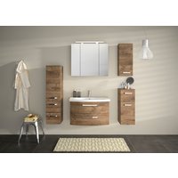 Saphir Badmöbel-Set "Serie 4010 5-teilig Keramik-Waschtisch mit LED-Spiegelschrank", (Set), Bad Set mit Unterschrank, Hängeschrank, Midischrank, inkl. Türdämpfer von Saphir