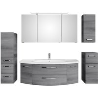 Saphir Badmöbel-Set "Serie 4010 5-teilig Keramik-Waschtisch mit LED-Spiegelschrank", (Set), Bad Set mit Unterschrank, Hängeschrank, Midischrank, inkl. Türdämpfer von Saphir