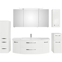 Saphir Badmöbel-Set "Serie 4010 5-teilig Keramik-Waschtisch mit LED-Spiegelschrank", (Set), Bad Set mit Unterschrank, Hängeschrank, Midischrank, inkl. Türdämpfer von Saphir