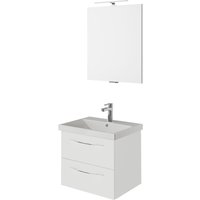 Saphir Badmöbel-Set "Serie 4035 2-teilig, Keramikwaschtisch mit LED-Spiegel, 60 cm breit", (Set), Badezimmer-Set inkl. Schubladen-Dämpfer, 2 Schubladen, Waschplatz von Saphir