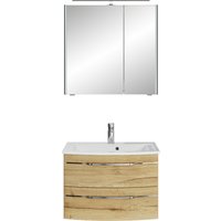 Saphir Badmöbel-Set "Serie 7045 2-teilig Mineralmarmor-Waschtisch mit LED-Spiegelschrank", (Set, 2 St.), Badezimmer-Set 73,2 cm breit, inkl. Türdämpfer, 2 Türen, 2 Schubladen von Saphir