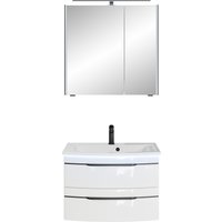 Saphir Badmöbel-Set "Serie 7045 2-teilig Mineralmarmor-Waschtisch mit LED-Spiegelschrank" Set, 2 Stk. tlg. von Saphir