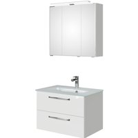 Saphir Badmöbel-Set "Trentino 2-teilig Glas-Waschtisch, Spiegelschrank mit LED-Leuchte" 3 Stk. tlg. von Saphir