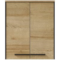 Saphir Hängeschrank "Quickset 395 Badschrank 60,4 cm breit mit 2 Türen und 2 Einlegeböden", Badezimmer-Hängeschrank inkl. Türdämpfer, Griffe in Schwarz von Saphir