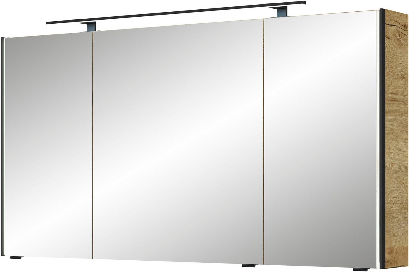 Saphir Spiegelschrank Serie 7045 Badezimmer-Spiegelschrank inkl. LED-Beleuchtung, 3 Türen Badschrank 133,2 cm breit, inkl. LEDplus Schalter und Türdämpfer von Saphir