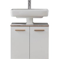 Saphir Waschbeckenunterschrank "Quickset 931 Unterbeckenschrank, 60 cm breit, 2 Türen, Weiß Glanz", Waschbeckenschrank inkl Türdämpfer, Siphonausschnitt, ohne Waschbecken von Saphir