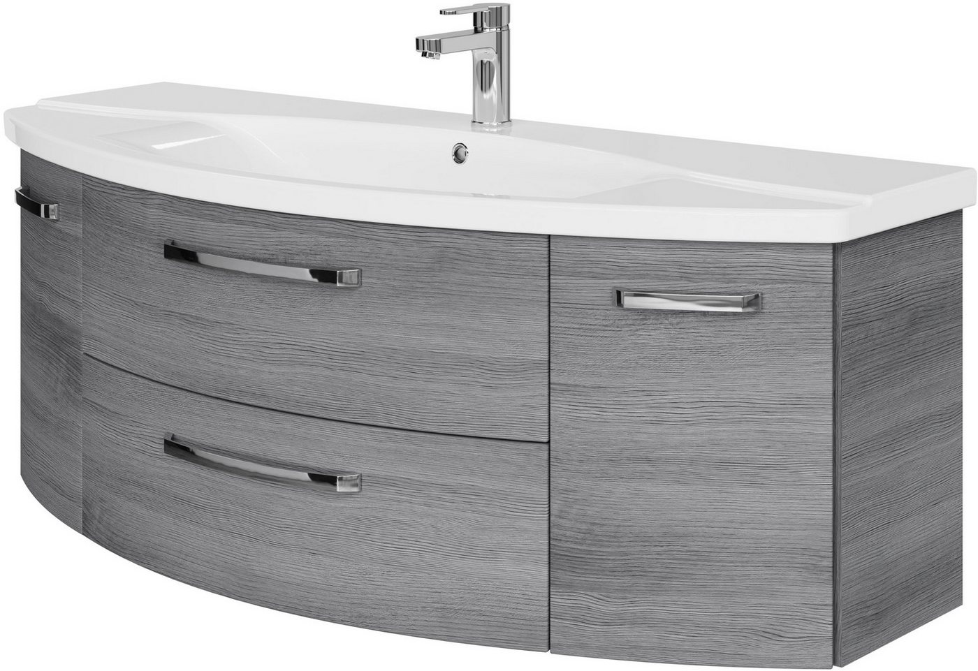 Saphir Waschtisch Serie 4010 Keramik-Waschtisch mit Unterschrank, 144 cm breit, Waschplatz mit 2 Türen, 2 Schubladen, Badmöbel-Set mit Waschtisch von Saphir