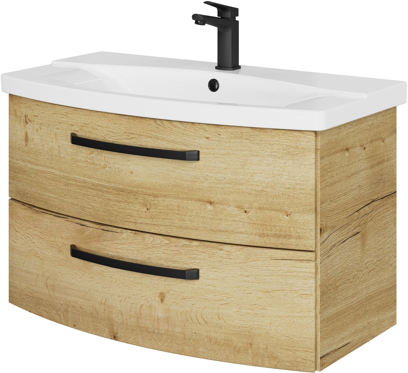 Saphir Waschtisch Serie 4010 Keramik-Waschtisch mit Unterschrank, 84 cm breit, Waschplatz mit 2 Schubladen, Badmöbel-Set mit Waschtisch Saphir Waschtisch Serie 4010 Keramik-Waschtisch mit Unterschrank, 84 cm breit, Waschplatz mit 2 Schubladen, Badmöbel-Set mit Waschtisch von Saphir