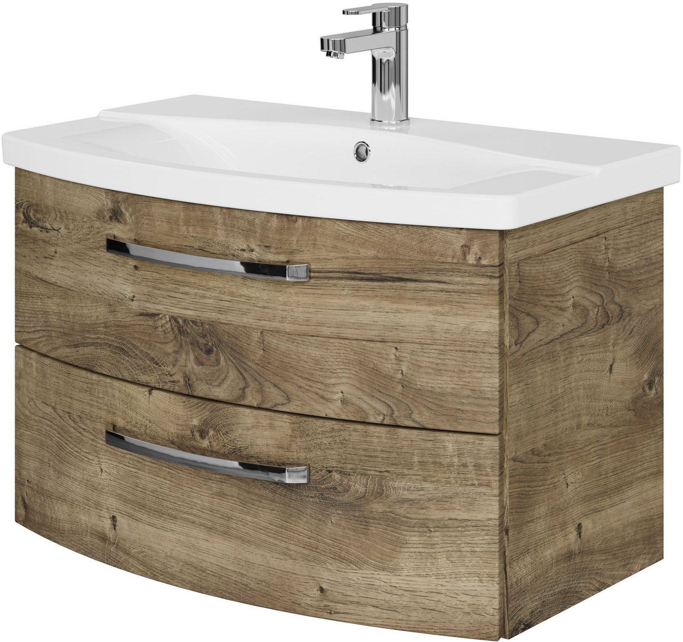 Saphir Waschtisch Serie 4010 Keramik-Waschtisch mit Unterschrank, 84 cm breit, Waschplatz mit 2 Schubladen, Badmöbel-Set mit Waschtisch Saphir Waschtisch Serie 4010 Keramik-Waschtisch mit Unterschrank, 84 cm breit, Waschplatz mit 2 Schubladen, Badmöbel-Set mit Waschtisch von Saphir