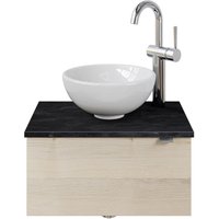 Saphir Waschtisch "Serie 6915 Waschschale mit Unterschrank für Gästebad, Gäste WC", 51 cm mit Keramik-Aufsatzbecken und 1 Tür von Saphir
