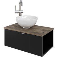 Saphir Waschtisch "Serie 6915 Waschschale mit Unterschrank für Gästebad, Gäste WC", 61 cm mit Keramik-Aufsatzbecken, 2 Türen und 1 Fach von Saphir