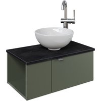 Saphir Waschtisch "Serie 6915 Waschschale mit Unterschrank für Gästebad, Gäste WC", 61 cm mit Keramik-Aufsatzbecken, 2 Türen und 1 Fach von Saphir