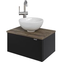 Saphir Waschtisch "Serie 6915 Waschschale mit Unterschrank für Gästebad, Gäste WC", 51 cm mit Keramik-Aufsatzbecken und 1 Tür von Saphir