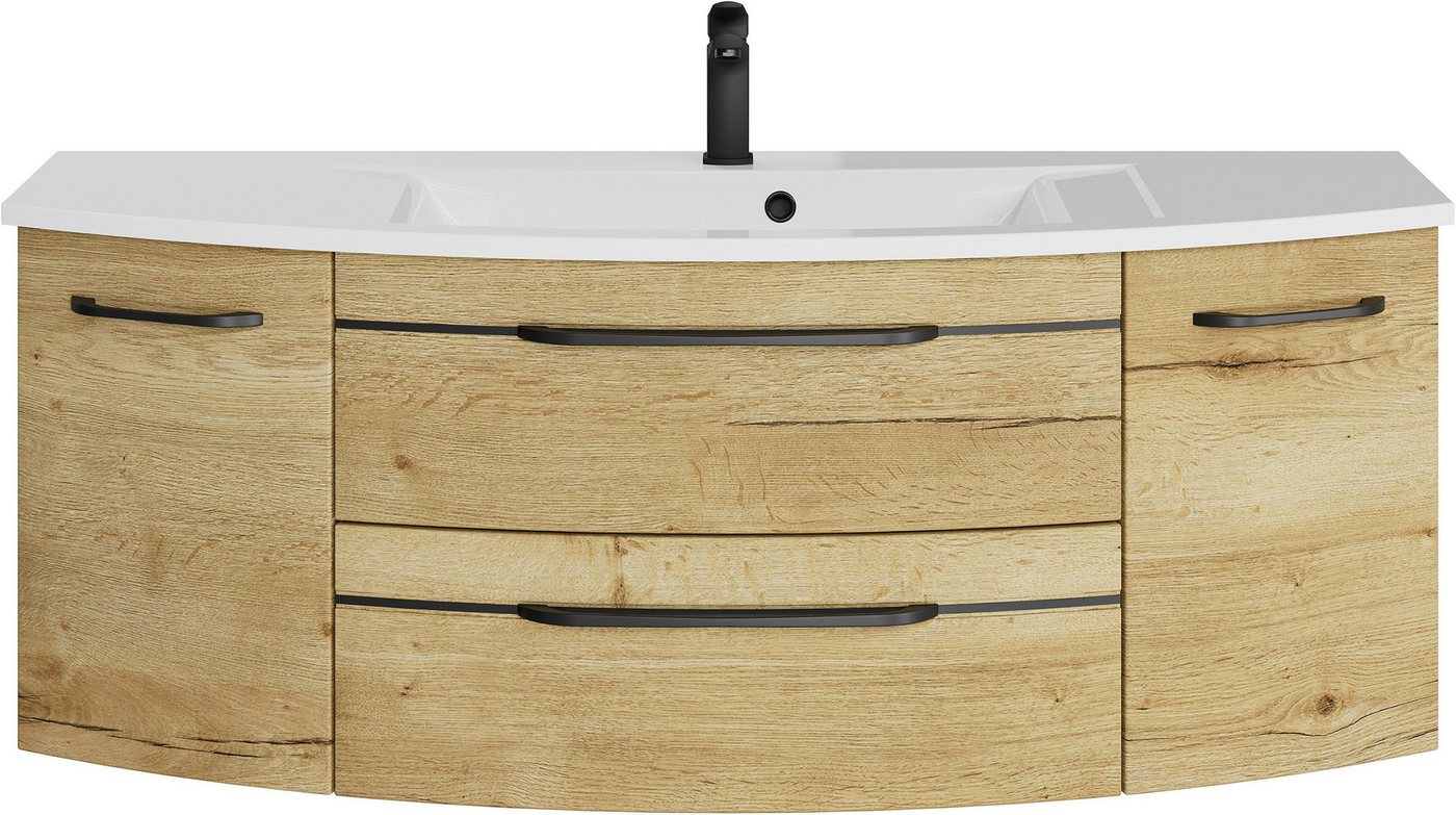 Saphir Waschtisch Serie 7045 Mineralmarmor-Waschtisch und Unterschrank, 131 cm breit, Waschplatz mit 2 Schubladen, 2 Türen, Badmöbel Set mit Waschtisch Saphir Waschtisch Serie 7045 Mineralmarmor-Waschtisch und Unterschrank, 131 cm breit, Waschplatz mit 2 Schubladen, 2 Türen, Badmöbel Set mit Waschtisch von Saphir