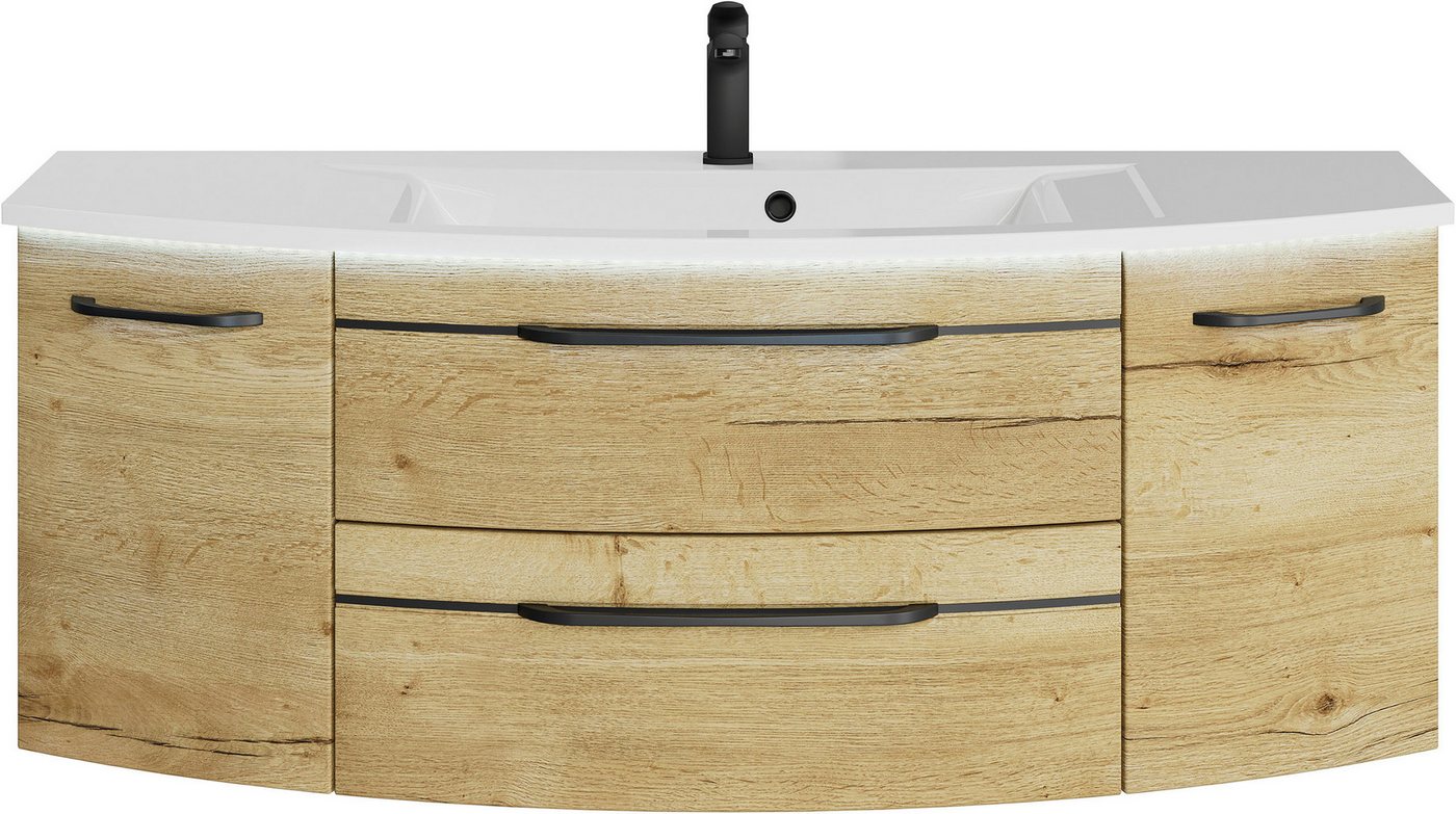 Saphir Waschtisch Serie 7045 Mineralmarmor-Waschtisch und Unterschrank, 131 cm breit, Waschplatz mit 2 Schubladen, 2 Türen, Badmöbel Set mit Waschtisch Saphir Waschtisch Serie 7045 Mineralmarmor-Waschtisch und Unterschrank, 131 cm breit, Waschplatz mit 2 Schubladen, 2 Türen, Badmöbel Set mit Waschtisch von Saphir