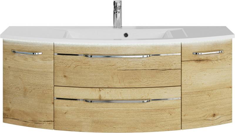 Saphir Waschtisch Serie 7045 Mineralmarmor-Waschtisch und Unterschrank, 131 cm breit, Waschplatz mit 2 Schubladen, 2 Türen, Badmöbel Set mit Waschtisch von Saphir