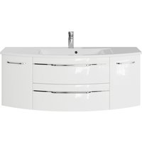 Saphir Waschtisch "Serie 7045 Mineralmarmor-Waschtisch und Unterschrank, 131 cm breit" Waschplatz mit 2 Schubladen, 2 Türen, Badmöbel Set mit Waschtisch von Saphir