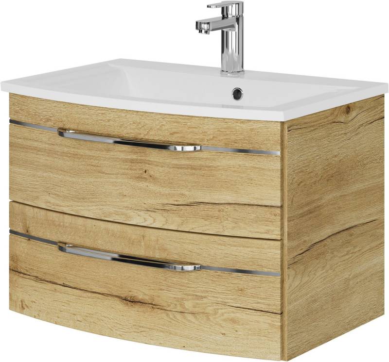 Saphir Waschtisch Serie 7045 Mineralmarmor-Waschtisch und Unterschrank, 71,5 cm breit, Waschplatz mit 2 Schubladen, Badmöbel Set mit Waschtisch von Saphir