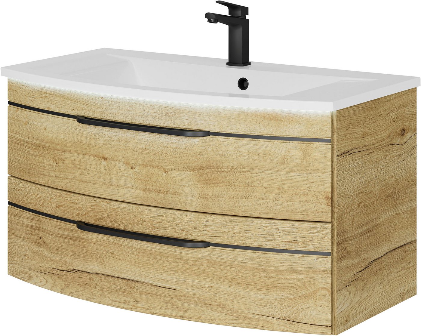 Saphir Waschtisch Serie 7045 Mineralmarmor-Waschtisch und Unterschrank, 91 cm breit, Waschplatz mit 2 Schubladen, Badmöbel Set mit Waschtisch Saphir Waschtisch Serie 7045 Mineralmarmor-Waschtisch und Unterschrank, 91 cm breit, Waschplatz mit 2 Schubladen, Badmöbel Set mit Waschtisch von Saphir