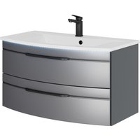 Saphir Waschtisch "Serie 7045 Mineralmarmor-Waschtisch und Unterschrank, 91 cm breit", Waschplatz mit 2 Schubladen, Badmöbel Set mit Waschtisch von Saphir