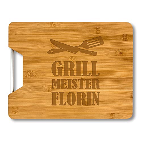 personalisiertes Schneidebrett - Geschenke für Männer - Holzbrett mit Gravur - ideal als grill Zubehör - Geschenk für den Grillmeister, Grillen und BBQ-Fans von WESKEY