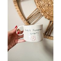 Bester Lehrer Aller Zeiten Keramik Handgefertigte Becher Handwerk Geschenkidee Kaffeetasse Geschenk Für Ihren Einzigartigen Personalisierten von SaphroniaHandmades