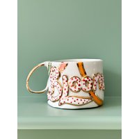 Bloom Keramik-Tasse, Handgefertigt, Kunsthandwerk, Geschenk, Geburtstagsgeschenk, Kaffeetasse von SaphroniaHandmades