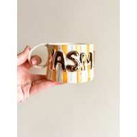 Individuelles Design Mit Namen, Handgefertigte Keramiktasse Aus Keramik, Bastel-Geschenkidee, Kaffeetasse, Geschenk Für Sie, Einzigartiges von SaphroniaHandmades