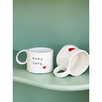 Mama Liebe Keramik Handgemachte Becher Handwerk Geschenkidee Kaffeetasse Geschenk Für Sie Einzigartige Personalisierte Geburtstag Jahrestag Muttertag von SaphroniaHandmades
