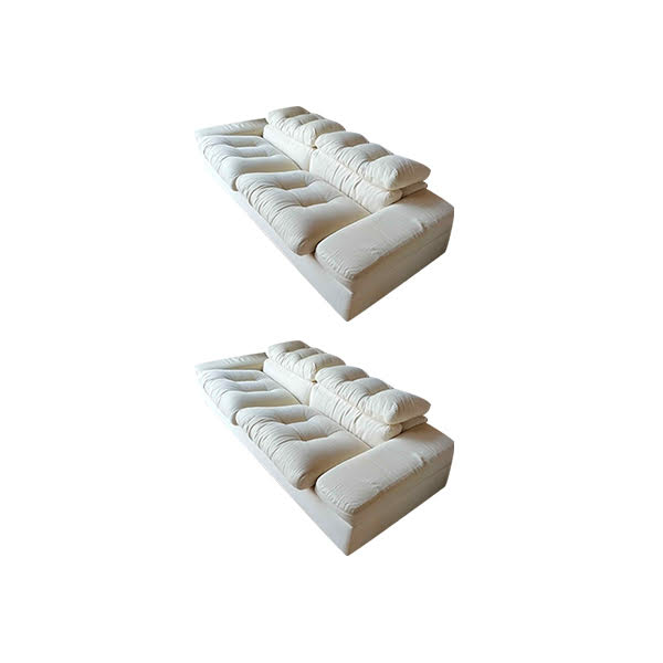 2er Sofa Set aus Baumwolle mit Relaxfunktion, Saporiti Italia 2er Sofa Set aus Baumwolle mit Relaxfunktion, Saporiti Italia von Saporiti Italia