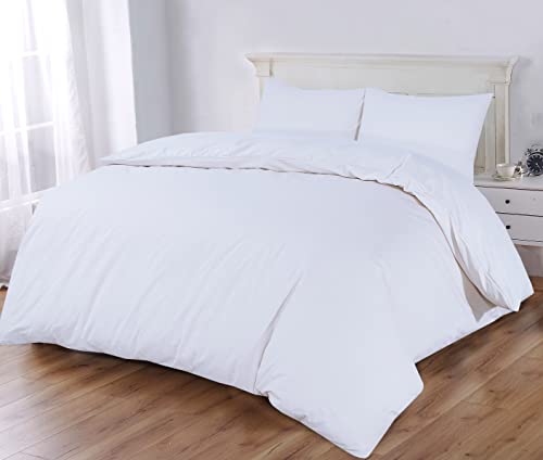 Sapphire Collection Bettwäsche-Set aus 100 % ägyptischer Baumwolle, Fadendichte 300, Bettbezug mit Kissen, alle Größen, Ägyptische Baumwolle, weiß, Einzelbett Sapphire Collection Bettwäsche-Set aus 100 % ägyptischer Baumwolle, Fadendichte 300, Bettbezug mit Kissen, alle Größen, Ägyptische Baumwolle, weiß, Einzelbett von Sapphire Collection