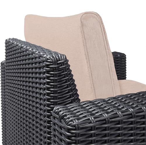 SAPPHIRE Ersatzkissen für Keter Allibert California Rattan, Outdoor-Gartenmöbel, wasserabweisend, Rattan, Terrassenset, Sofakissen, Grau (Sand, 1-Sitzer, 2 Stück) von Sapphire