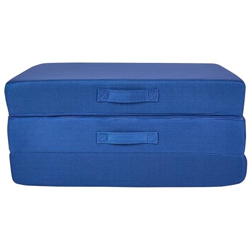 SAPPHIRE Faltmatratze Gästebett, Z-Bett, 100 % Schaumstoff-Füllung, dreifach gefaltet, Einzelbett, faltbarer Bodenbett, Würfel, Marineblau von Sapphire
