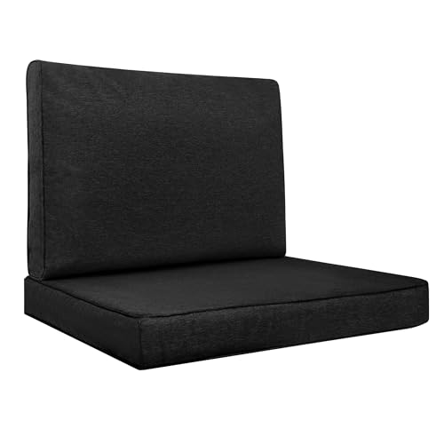 Sapphire Allibert California Kissenpolster für Rattan-Gartenmöbel, für Innen- und Außenbereich, Ersatzkissen für Keter, 100% Schaumstofffüllung (1-Sitzer, 2 Stück, Schwarz) von Sapphire