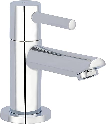 Saqu Shine Kaltwasserhahn für Gäste-WC Höhe 10.4 cm, Kaltwasserarmatur antibakteriell & langlebig, Waschtischarmatur Chrom für Waschbecken von Saqu