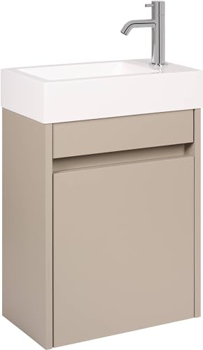 Saqu Florence vormontiertes Badmöbel Gäste-WC in Matt Greige mit Handwaschbecken rechts Saqu Florence vormontiertes Badmöbel Gäste-WC in Matt Greige mit Handwaschbecken rechts von Saqu