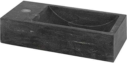 Saqu Nature Collection Naturstein-Waschbecken Links 40x22x10 cm - Waschbecken für Unterschrank, Waschtisch für Gäste WC Saqu Nature Collection Naturstein-Waschbecken Links 40x22x10 cm - Waschbecken für Unterschrank, Waschtisch für Gäste WC von Saqu