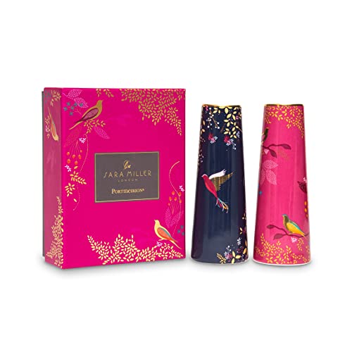 Sara Miller SMC79407-XG Portmeirion Chelsea Salz- und Pfefferstreuer-Set, Blau und Rosa, Keramik von Sara Miller London