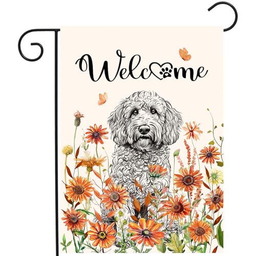 Welcome Golden Doodle Herbst Gartenflagge für draußen Herbst Floral Hund Banner 30,5 x 45,7 cm doppelseitig Thanksgiving Goldendoodle-Hofschilder Rasen Outdoor-Dekoration Welcome Golden Doodle Herbst Gartenflagge für draußen Herbst Floral Hund Banner 30,5 x 45,7 cm doppelseitig Thanksgiving Goldendoodle-Hofschilder Rasen Outdoor-Dekoration von Sara