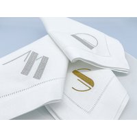 Art Déco Servietten Mit Monogramm | Personalisierte Stoffservietten Leinenlook Hochzeit, Dinnerparty, Geschenk Zur Einweihung Art Déco Servietten Mit Monogramm | Personalisierte Stoffservietten Leinenlook Hochzeit, Dinnerparty, Geschenk Zur Einweihung von SaraOschliesOrganics